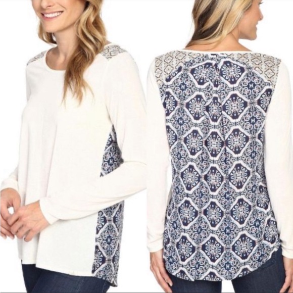 PrAna boho Chic Mandala Jivani Top Long Sleeves mosaic pattern athleisure Medium - Picture 1 of 12
